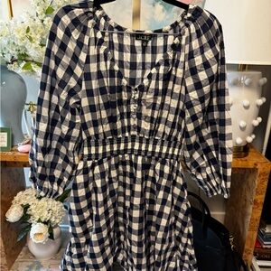J. Crew Blue and White Checkered Dress